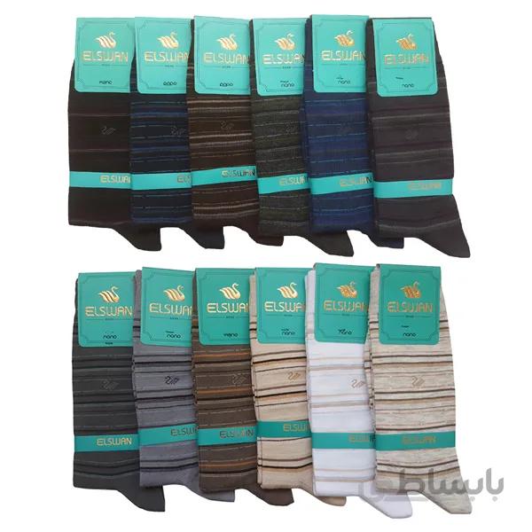 پک جوراب مردانه طرح رینگی ست 12 تایی کد PH42