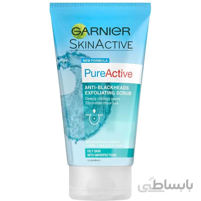 ژل اسکراب پاک کننده عمیق منافذ پوست گارنیر مدل GARNIER | Pure Active