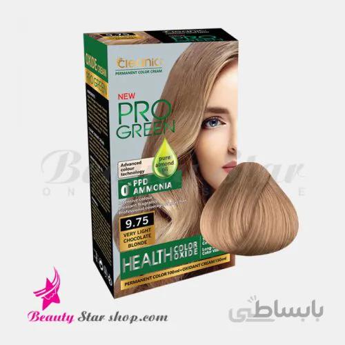 کیت رنگ مو بدون آمونیاک کلینیک شماره 9.75 بلوند شکلاتی کاملا روشن
