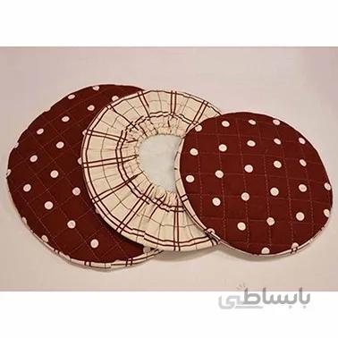 دمکن کتان 3 تکه کشدار رزین تاژ طرح خالدار قرمز
