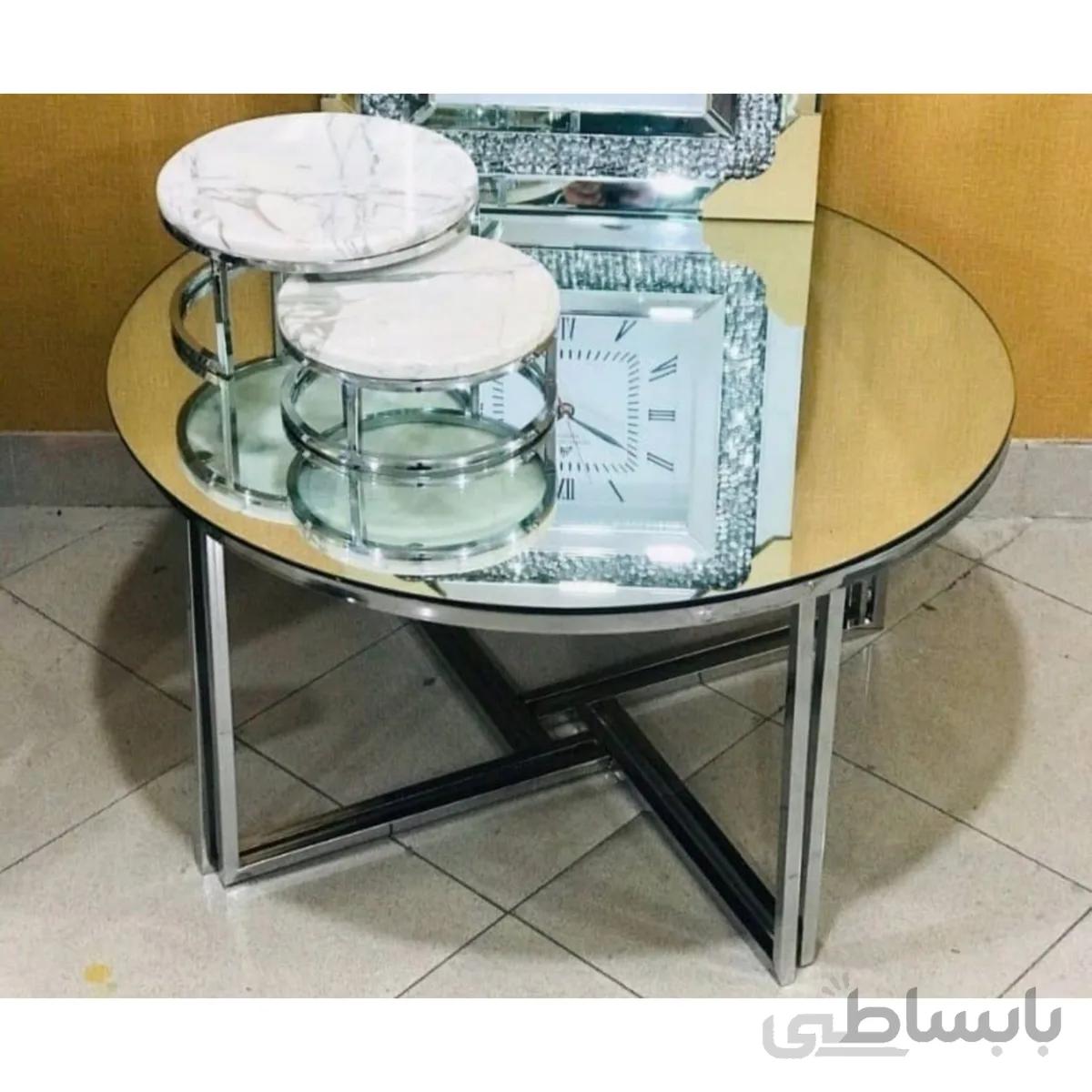 میز جلومبلی عسلی فلزی مدل ناز