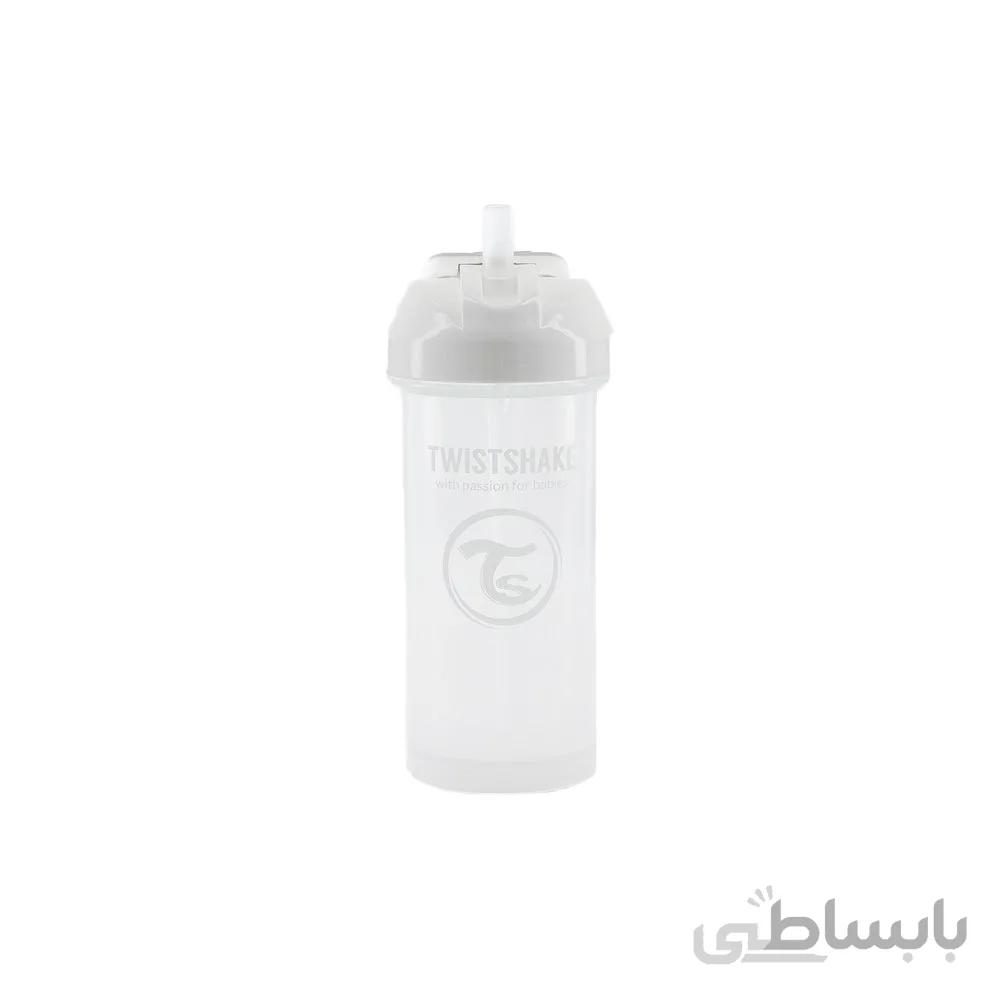 لیوان نی دار 12+ ماه تویست شیک Twistshake ظرفیت 360 میلی لیتر سفید