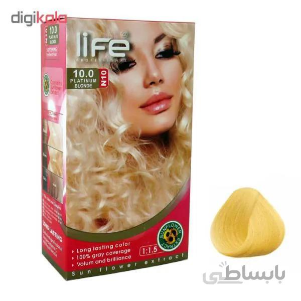 کیت رنگ موی لایف (Life) شماره 10.0 بلوند پلاتینه