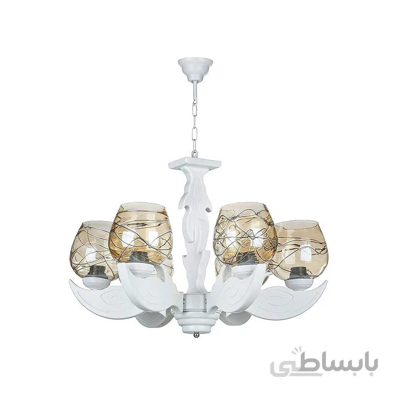 لوستر 6 شعله چشمه نور مدل G638/6-WT