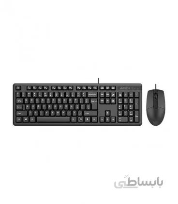 کیبورد و ماوس باسیم ای فورتک KK-3330S با حروف فارسی ا A4tech KK-3330S Wired Keyboard and Mouse With Persian Letters