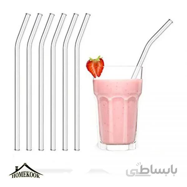 نی شیشه ای ساده بسته 6 عددی