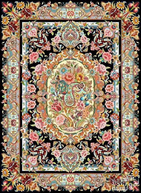 نخ و نقشه تابلو فرش طرح قالیچه نفیس کد r-5669