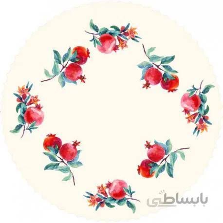 رومیزی مخمل گرد یلدا انار
