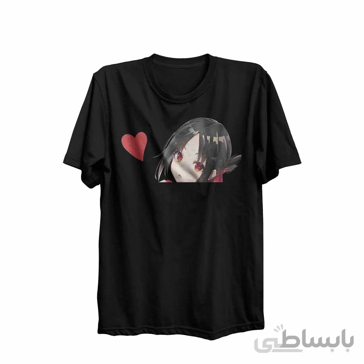 تیشرت یقه گرد مشکی طرح انیمه کاگویا ساما: عشق جنگ است Kaguya-Sama: Love Is War کد KCT10457