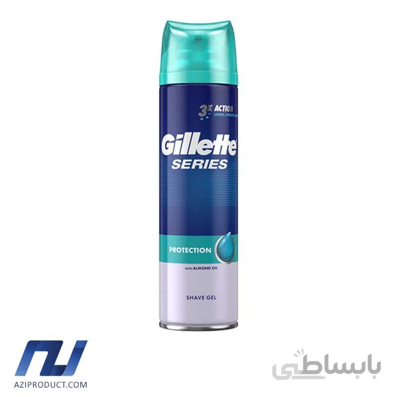 ژل اصلاح ژیلت مدل روغن بادام حجم 200 میل