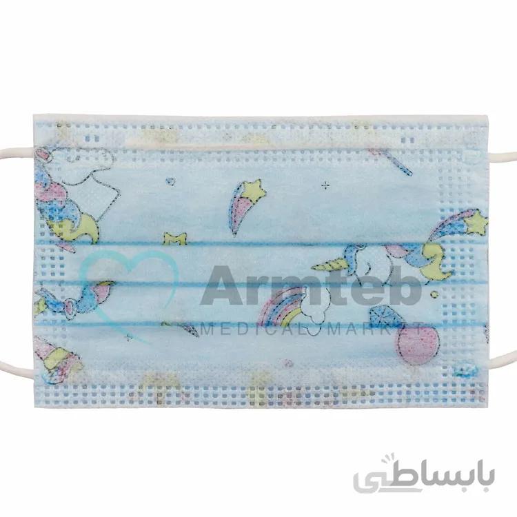 ماسک سه لایه کودک طرح اسب تک شاخ بسته 50عددی
