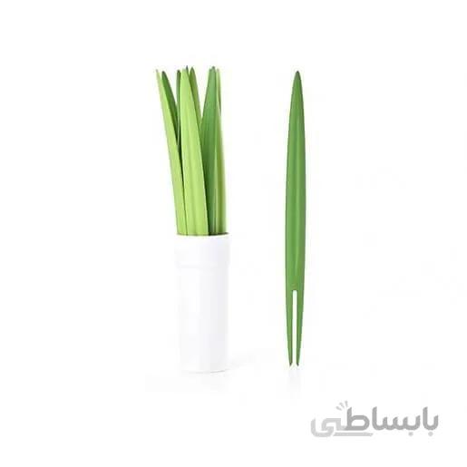 چنگال زیتون خوری طرح گلدان بسته 10 عددی