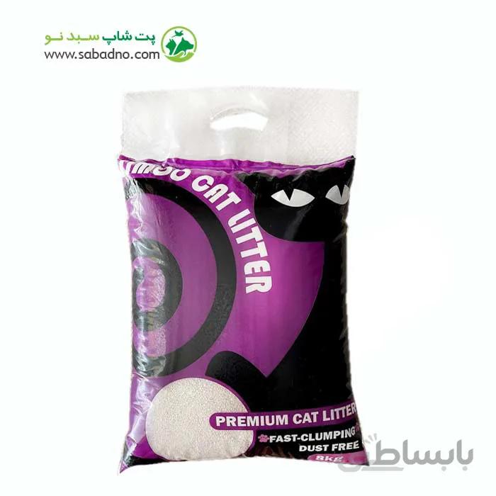 خاک مخصوص گربه لیمو پرمیوم ساده 8 کیلویی بنفش