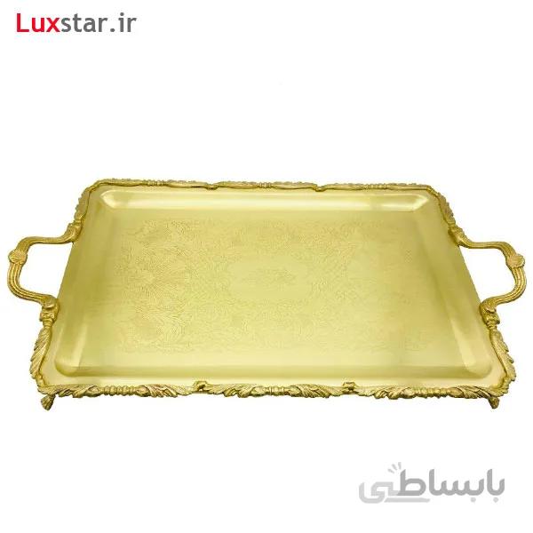سینی کشیده پایه دار برنجی ایران کادو مدل 301b ا Irankado B301 Brass Tray