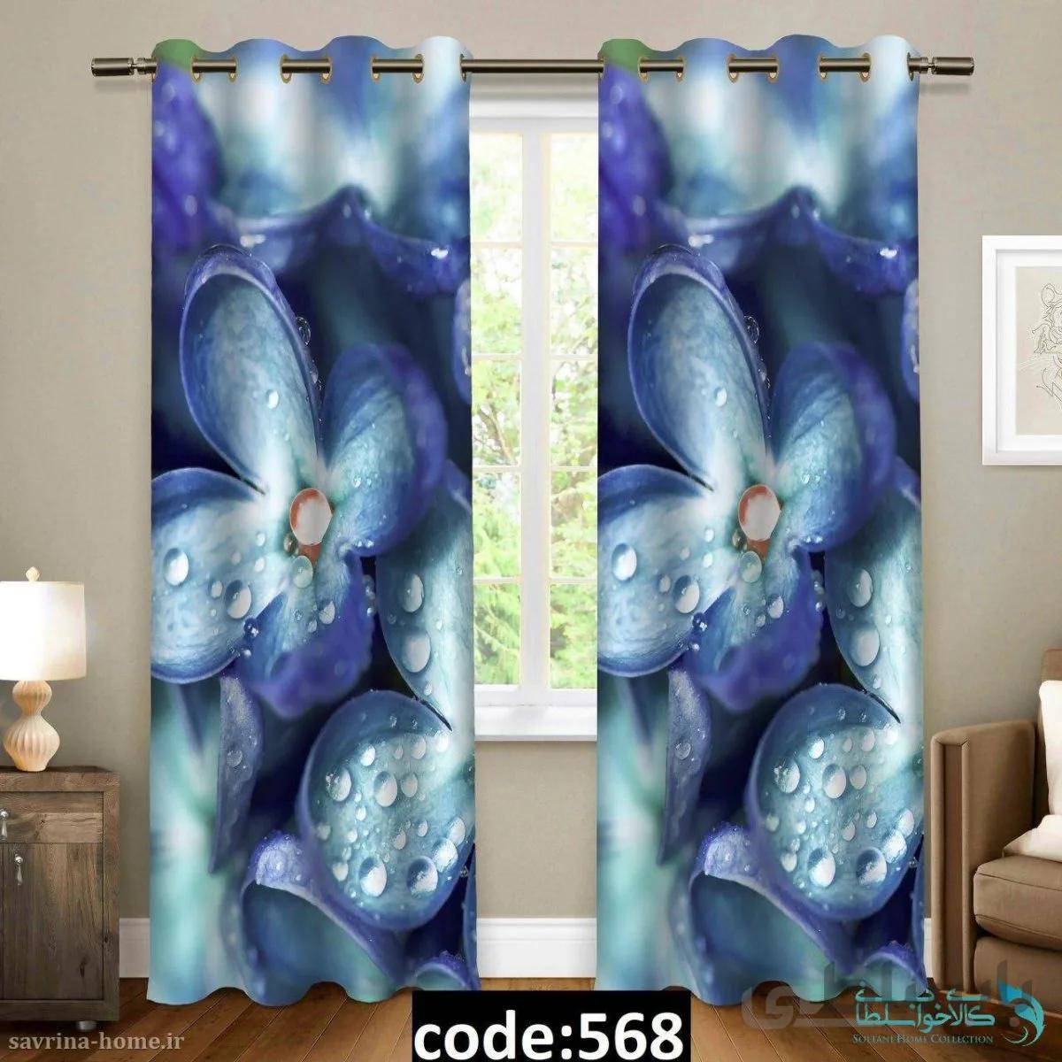 پرده پانچی سری گل مدل Sh-568