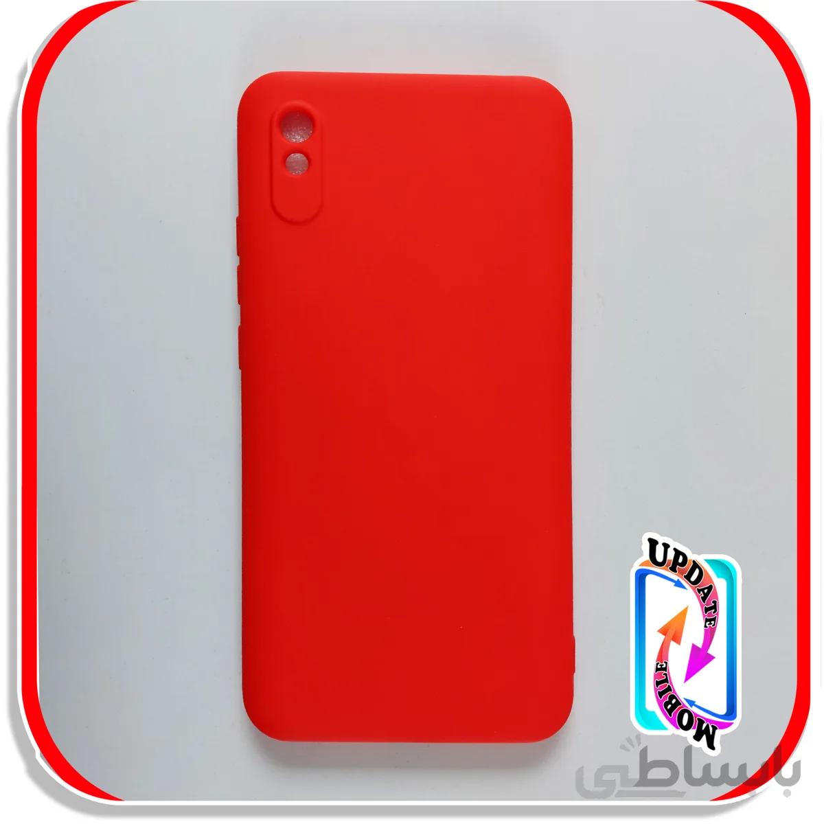 قاب سلیکون محافظ لنزدار مناسب برای گوشی شیاومی REDMI 9A قرمز تیره