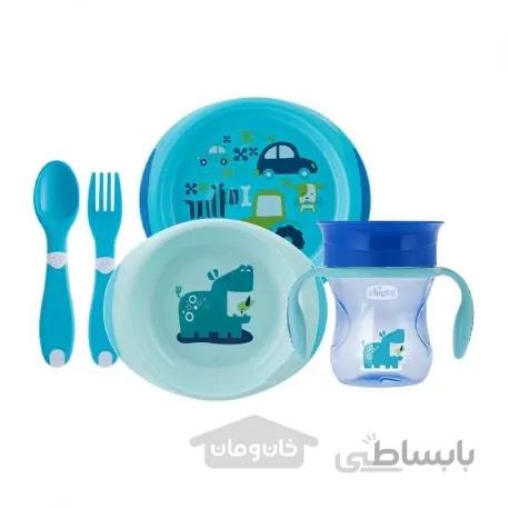 ست ظرف غذای کودک چیکو طرح اسب آبی 12+ ماه Chicco