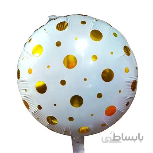 بادکنک فویلی گرد طلاکوب خالدار