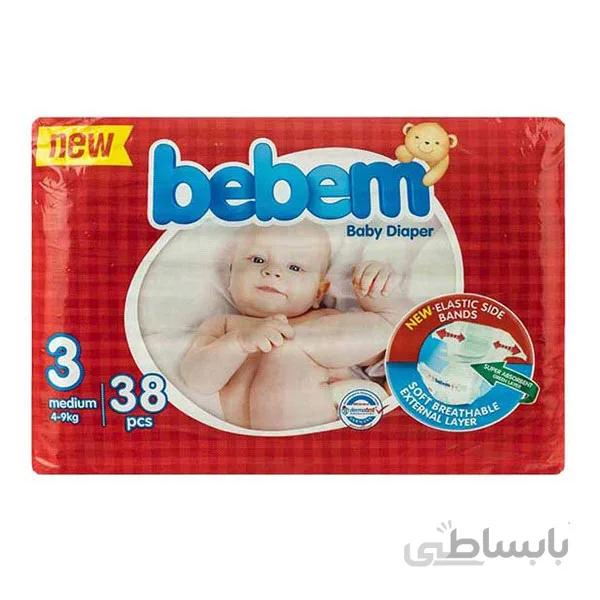 پوشک بچه سایز 3 ببم - 38 عددی ا Bebem Size 3 Baby Diaper Pack of 38