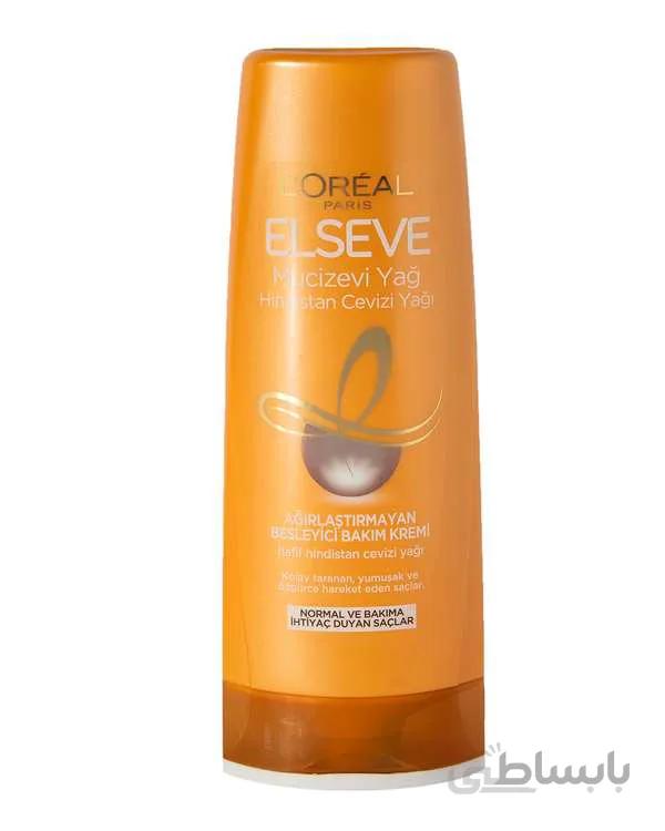 نرم کننده مو تغذیه کننده حاوی روغن نارگیل مناسب برای موهای معمولی حجم 360 میل لورال ا Loreal Hair Conditioner Coconut Oil 360ml