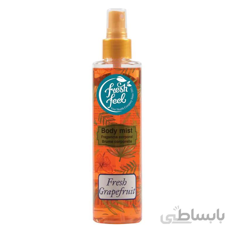 بادی اسپلش فرش فیل حجم 200 میل با رایحه Fresh Grape Fruit ا Fresh Feel Fresh Grape Fruit Body Splash 200ml
