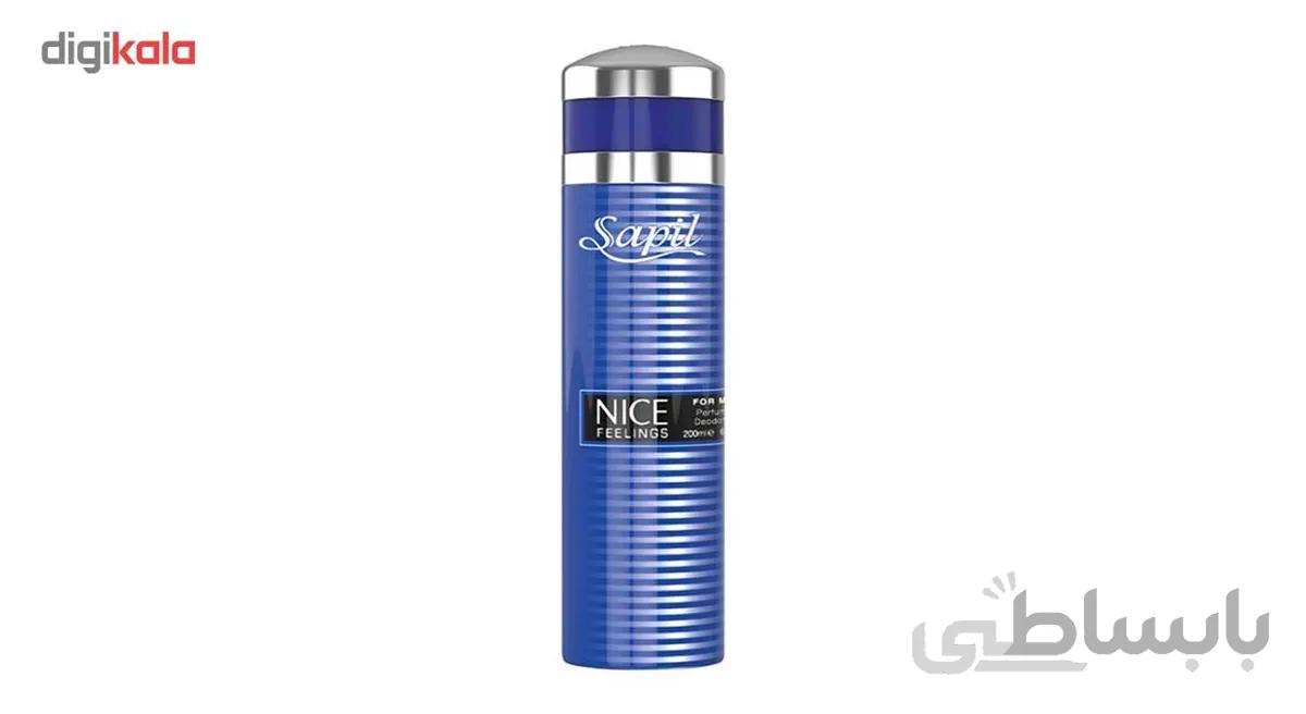 اسپری بدن مردانه نایس آبی ساپیل NICE حجم ۲۰۰ میلی لیتر ا Sapil Nice Feelings Blue Spray