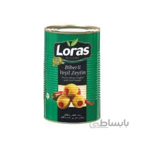 زیتون سبز بدون هسته فلفل دلمه 2500 گرمی LORAS