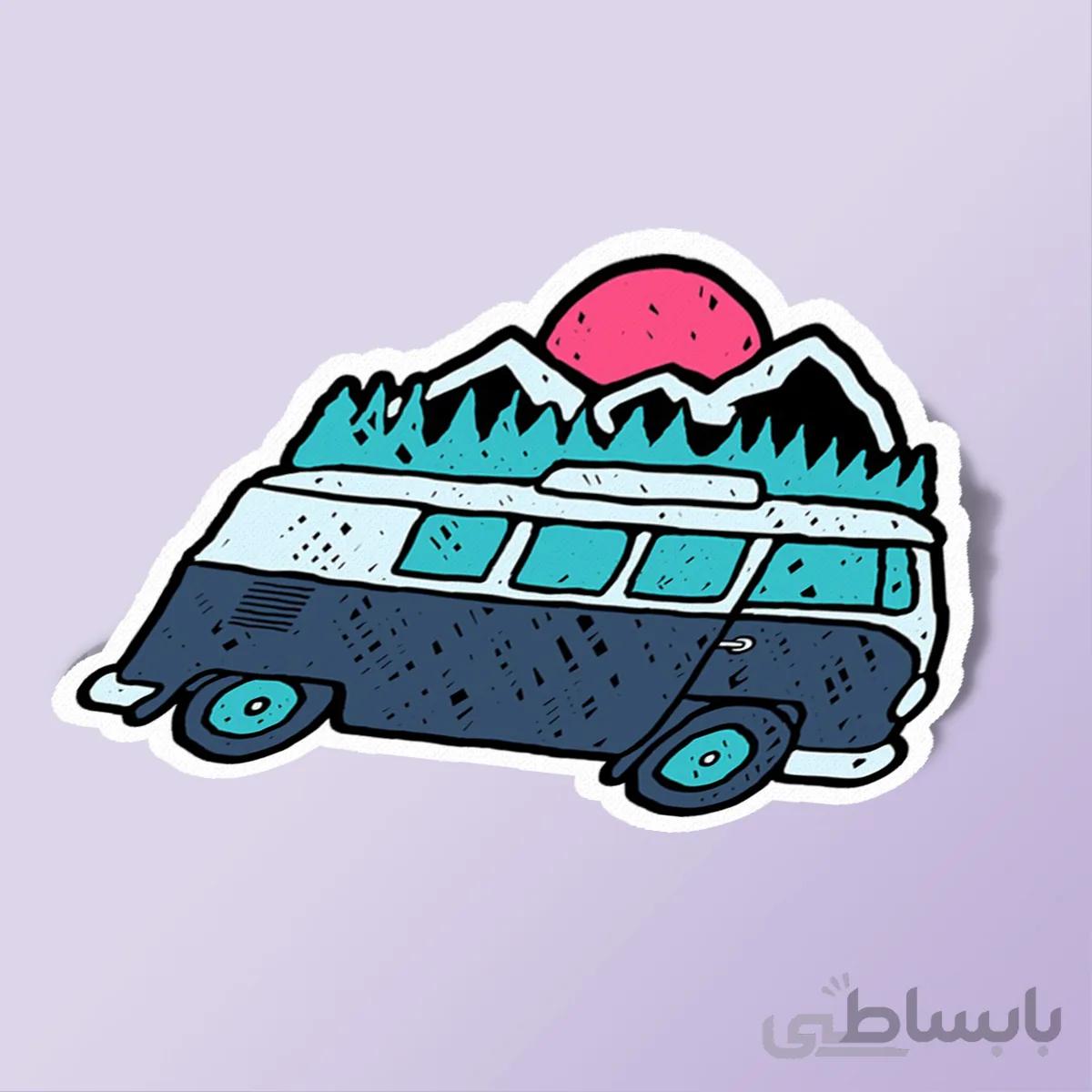 استیکر ون آبی