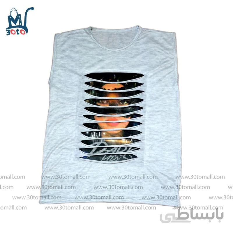 تیشرت کرکره ای مدل TP001 طوسی روشن