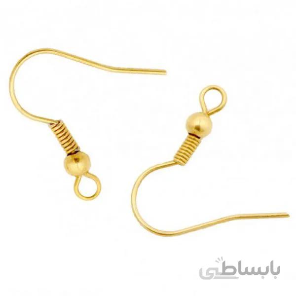 عصای گوشواره طلایی فنر دار بسته 20 عددی