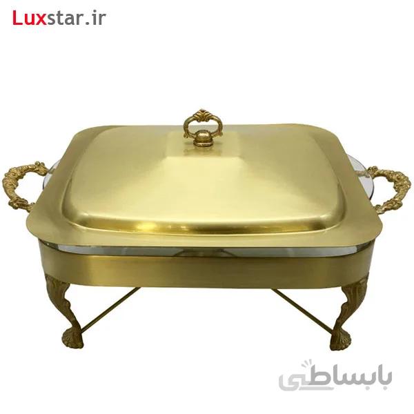 سوفله خوری برنجی مربع ایران کادو مدل 512db ا Irankado DB512 Brass Dish