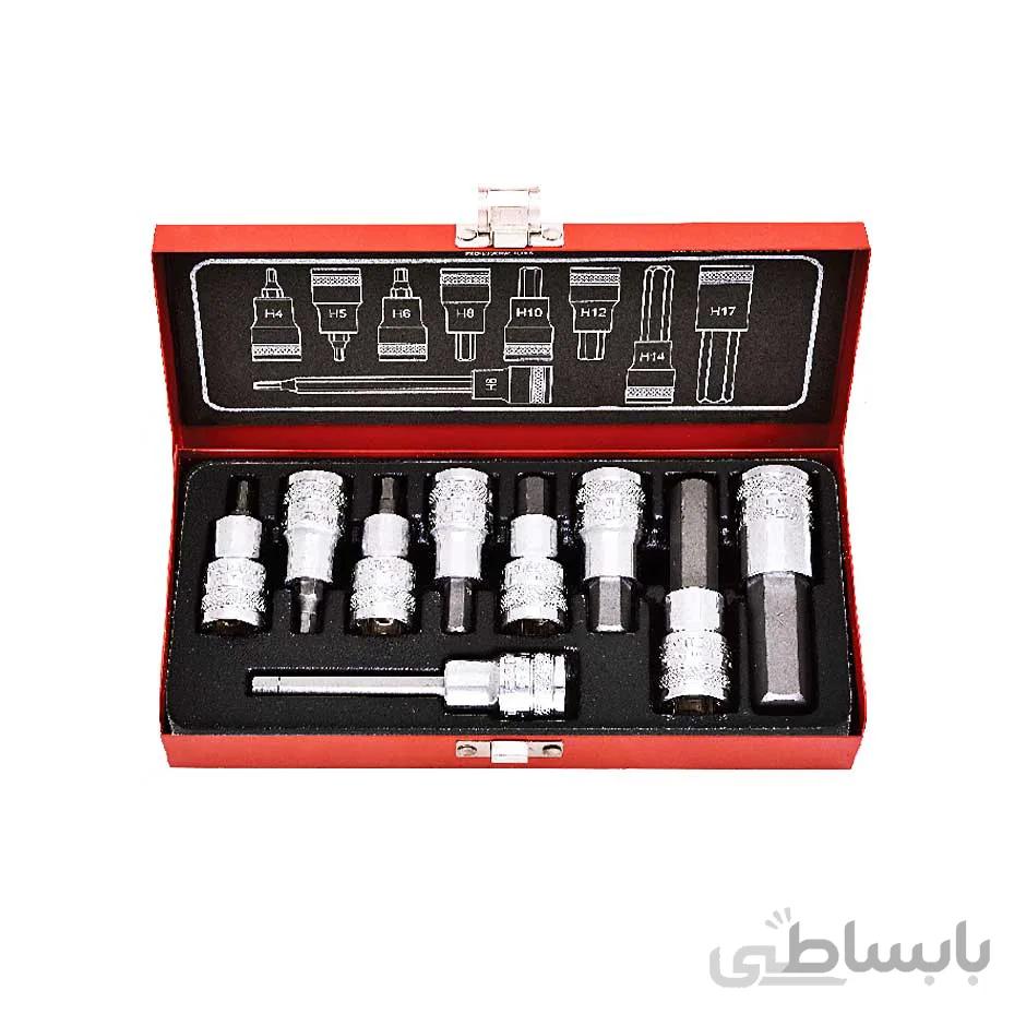 جعبه بکس آلنی 9 عددی توسن ا TOSAN 9PCS HEX Drive Sockets Set
