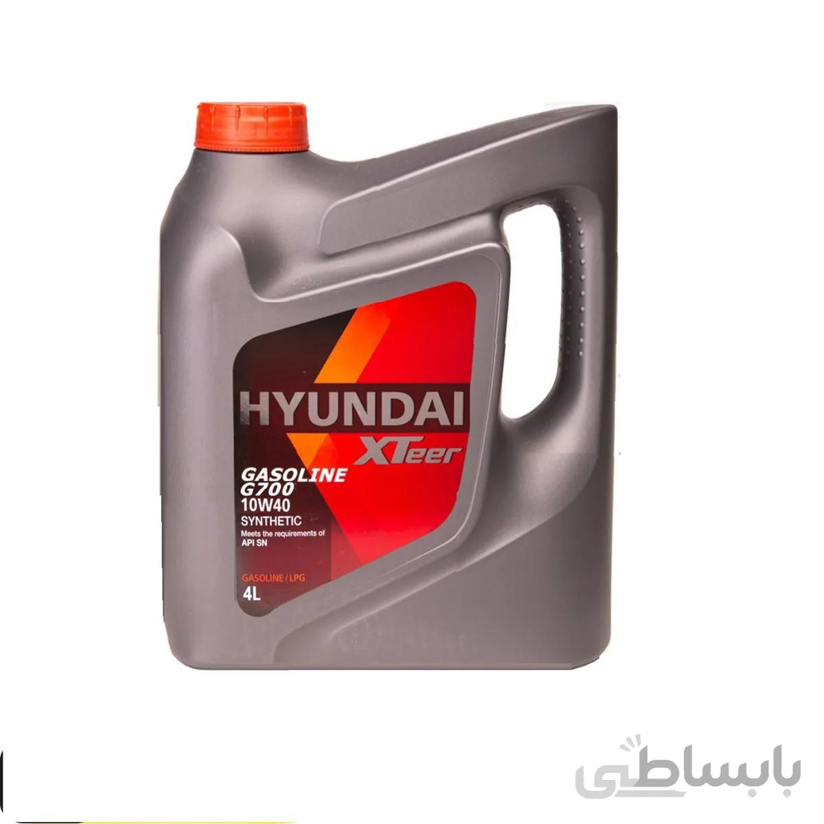 روغن موتور خودرو هیوندای اکس تیر مدل SN G700 10W-40 ظرفیت 4 لیتر