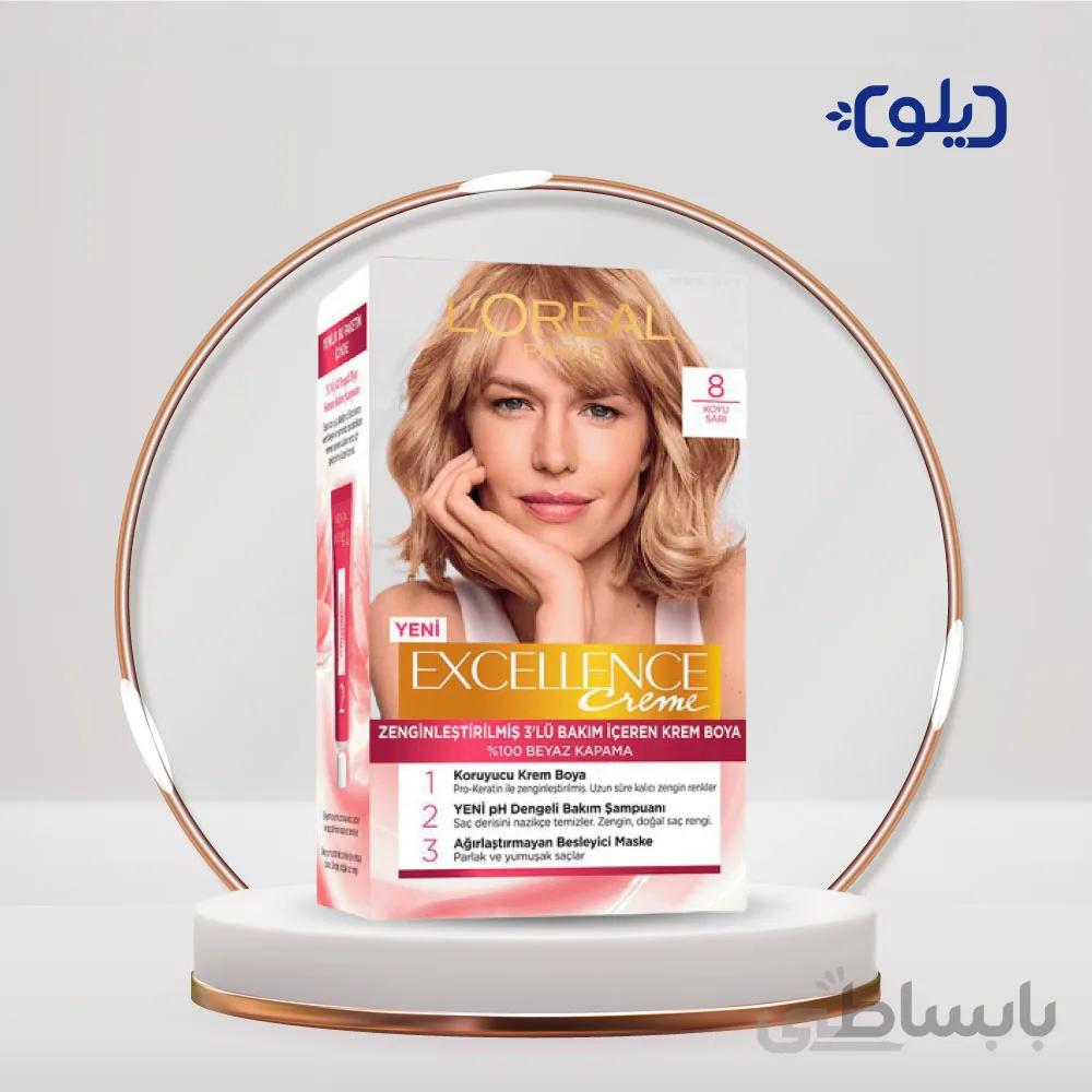 کیت رنگ مو لورآل مدل Excellence شماره 8