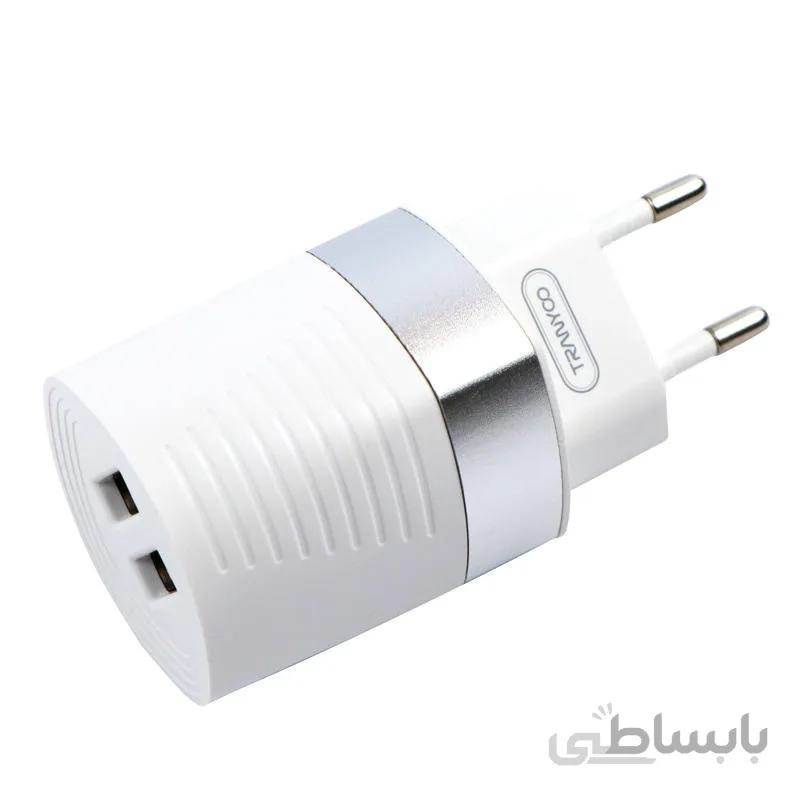 شارژر دیواری ترانیو مدل V12 به همراه کابل میکرو یو اس بی