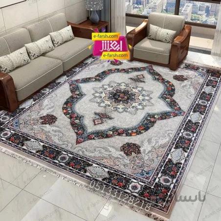 فرش ماشینی نگین مشهد طرح 2602 فیلی