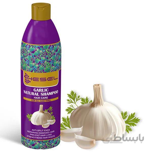 شامپو گیاهی موی سر هسل Hessel Garlic Natural Shampoo For All Hair 400 ml