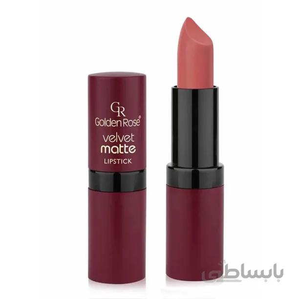 رژ لب مات مخملی گلدن رز شماره 26 ا Golden Rose Matte Velvet Lipstick No. 26