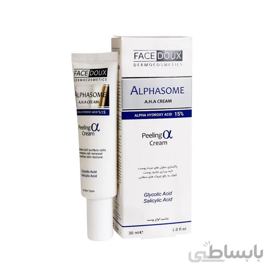 کرم لایه بردار ۱۵ AHA درصد فیس دوکس مدل Alphasome حجم ۳۰ میلی لیتر