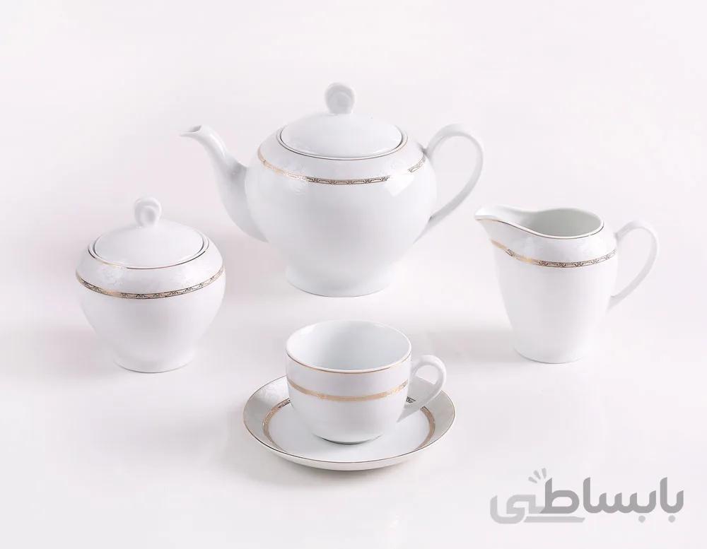 سرویس غذاخوری 102 پارچه چینی زرین ایران سری ایتالیا اف مدل هدیه طلا (Hediye Tala) درجه یک