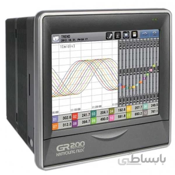 رکوردر دمای گرافیکی رنگی لمسی ۱۲ کانال با ورودی مولتی و خروجی ۱۲ رله هانیانگ مدل HANYOUNG GR200-1220