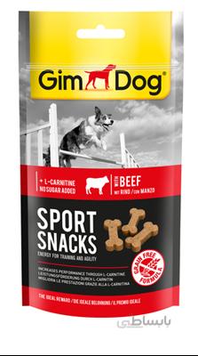 اسنک تشویقی گوشت گوساله GimDog مدل SportSnack مناسب برای سگ های بالغ