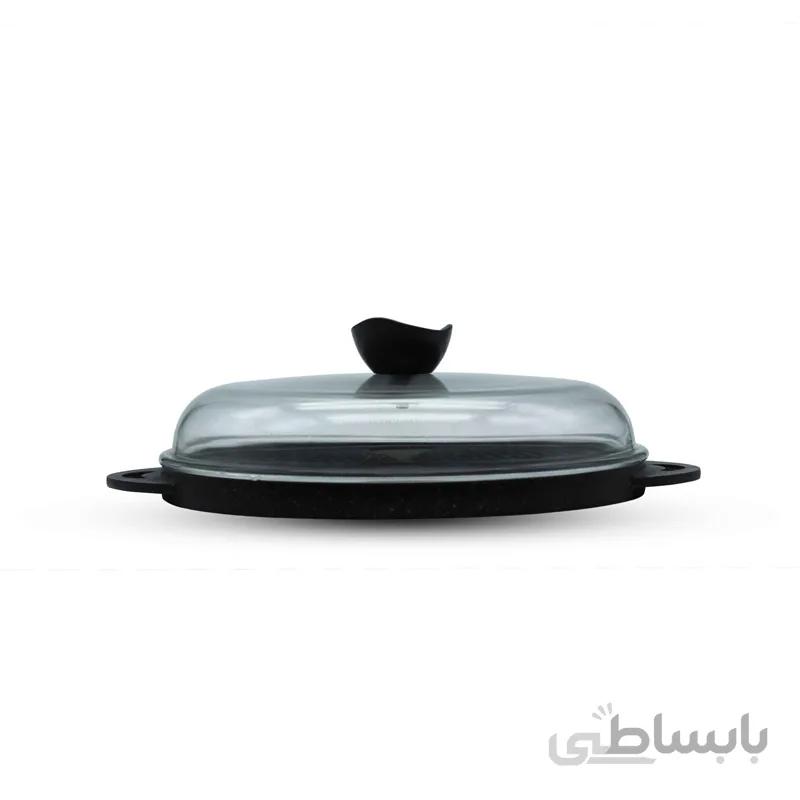 تابه استیک پز گرد درب شیشه ای