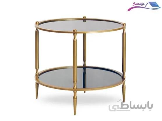 میز دو طبقه تمام آیینه گرد مدل W8245 سان هوم