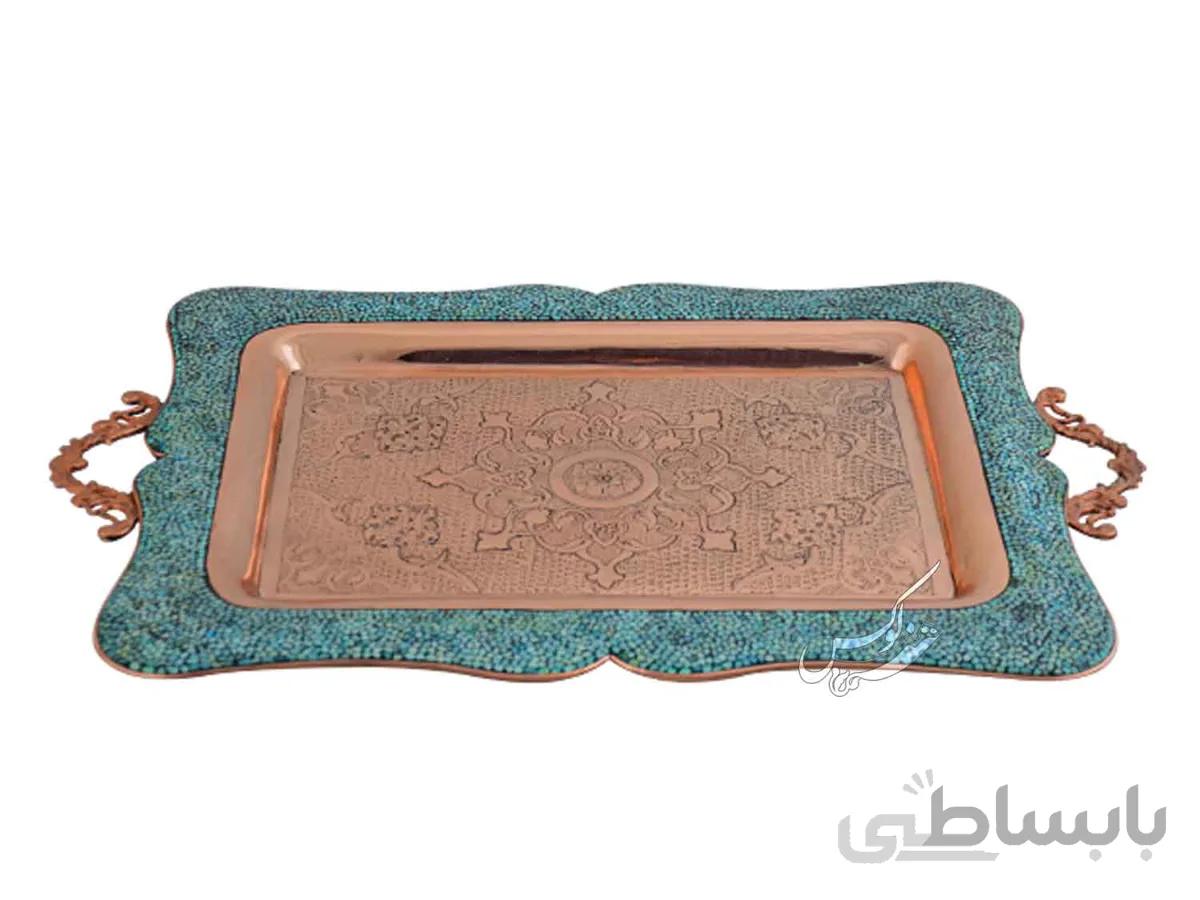 سینی فیروزه کوبی مستطیل