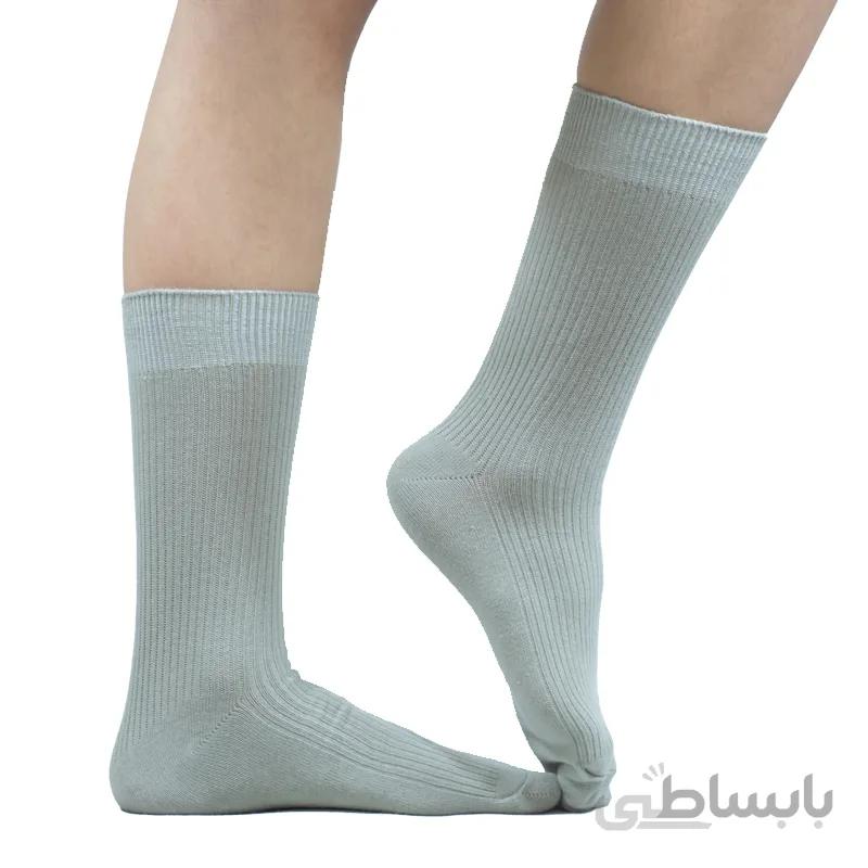 جوراب ساقدار کلاسیک طوسی بتی