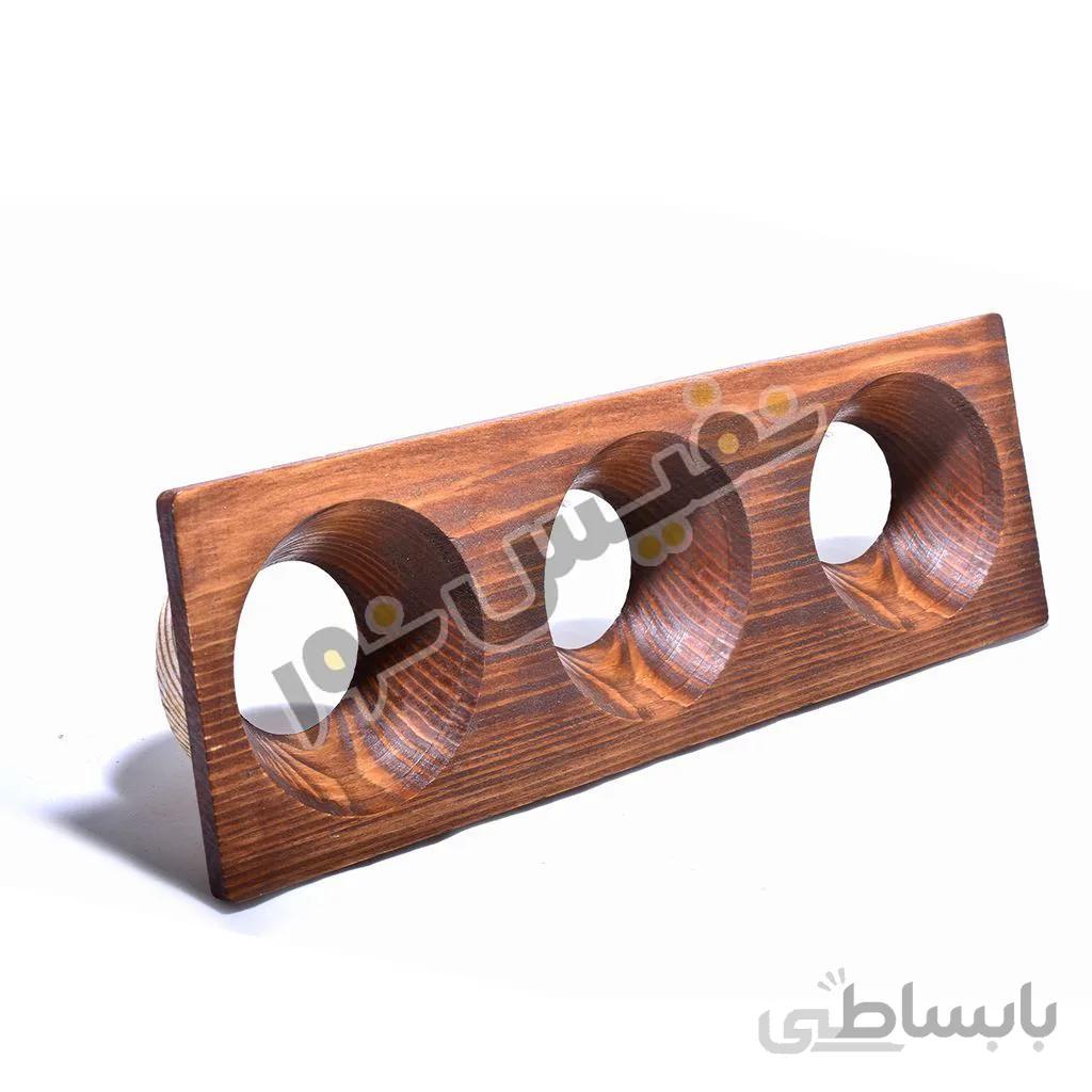 قاب هالوژن چوبی سه قلو مخروطی کد 1270