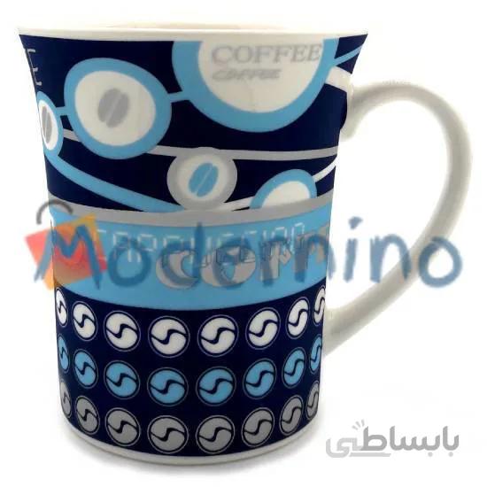 ماگ چینی LLSAIDA طرح مخملی Coffee سرمه ای مدل 5013