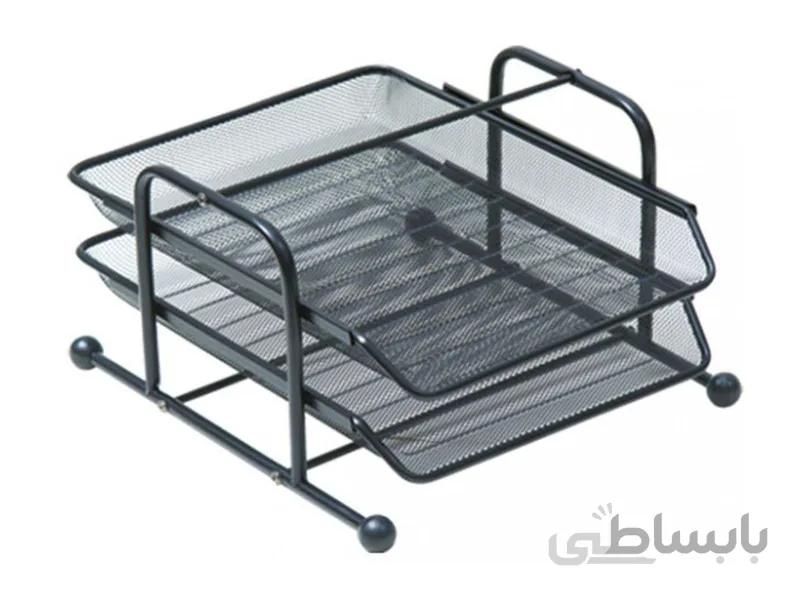 کازیه دوطبقه توری فلزی رنگ مشکی