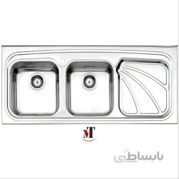 سینک ظرفشویی روکار استیل البرز ا پروانه Steel Alborz Double Bowl Sink 612/50